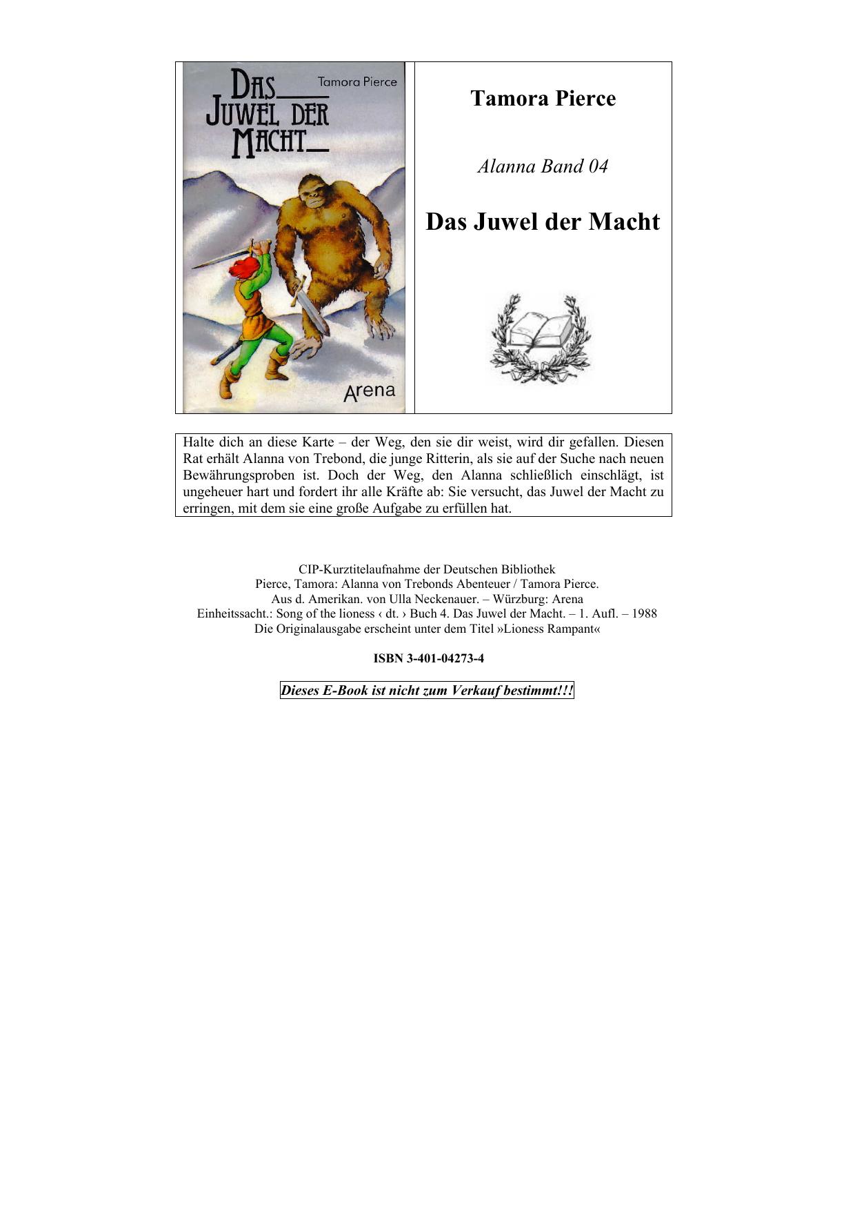 Microsoft Word - Pierce,Tamora - Alanna 4 - Das Juwel der Macht